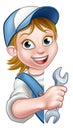 Mechanic Plumber Woman Cartoon Character