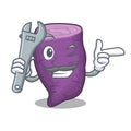 Mechanic purple sweet potato in cartoon fridge