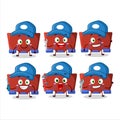 mechanic red binder clip cute mascot character with pliers