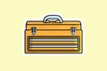Mechanic Repairing Tool Box Sticker vector illustration. Mechanic and Plumber working tool equipment icon concept. Royalty Free Stock Photo