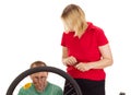 A mechanic repairs a bicycle Royalty Free Stock Photo