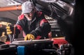 Mechanic Restoring Car Royalty Free Stock Photo