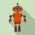 Mechanic robot icon, flat style