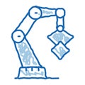 Mechanic Robot Transportation Crane doodle icon hand drawn illustration Royalty Free Stock Photo