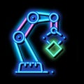 Mechanic Robot Transportation Crane neon glow icon illustration Royalty Free Stock Photo