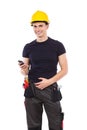 Mechanic with a smartphone