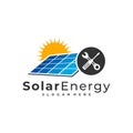 Mechanic Solar logo vector template, Creative Solar panel energy logo design concepts