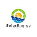 Mechanic Solar logo vector template, Creative Solar panel energy logo design concepts