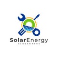 Mechanic Solar logo vector template, Creative Solar panel energy logo design concepts