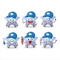 mechanic star blue gummy candy E cute mascot character with pliers