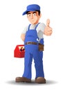 Mechanic thumb-up Royalty Free Stock Photo