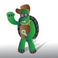 mechanic turtle holding a wrench cartoon character