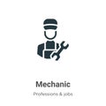 Mechanic vector icon on white background. Flat vector mechanic icon symbol sign from modern professions & jobs collection for