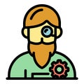Mechanic watch repair icon color outline vector