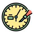 Mechanic watch repair icon color outline vector