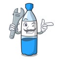 Mechanic water bottle mascot cartoon