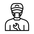 Mechanic Wearing mask Vector Icon which can easily modify or edit