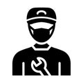 Mechanic Wearing mask Vector Icon which can easily modify or edit