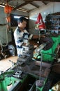 Mechanic working mechanical workshop