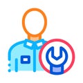 Mechanic Wrench Icon Vector Outline Illustration