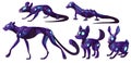 Mechanical animals, panther, dog and rabbit robots Royalty Free Stock Photo