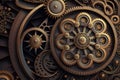 Mechanical background with gears and cogwheels. 3D rendering Royalty Free Stock Photo