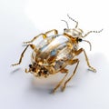 mechanical beetle robot on white background