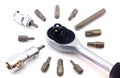 Mechanical bit tool set isolated on white background Royalty Free Stock Photo