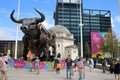 Mechanical bull in Centenary square, Birmingham