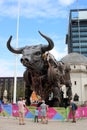 Mechanical bull in Centenary square, Birmingham