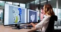 Mechanical CAD Designer Creates 3D Model Royalty Free Stock Photo