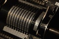 Vintage mechanical calculator calculating counting machine