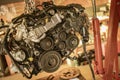 Mechanical Car Engine Parts Royalty Free Stock Photo