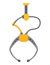 Mechanical claw gripper. Mechanical robotic grip. Arm arcade game hooks for prizes technological mechanisms for transfer