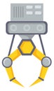 Mechanical claw toy cartoon icon. Robotic grabber