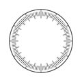 Mechanical clock face, bezel. Watch dial with minute and hour marks. Timer or stopwatch element. Blank measuring circle Royalty Free Stock Photo