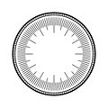 Mechanical clock face, bezel. Watch dial with minute and hour marks. Timer or stopwatch element. Blank measuring circle Royalty Free Stock Photo