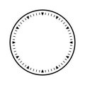 Mechanical clock face, bezel. Watch dial with minute and hour marks. Timer or stopwatch element. Blank measuring circle Royalty Free Stock Photo
