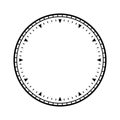 Mechanical clock face, bezel. Watch dial with minute and hour marks. Timer or stopwatch element. Blank measuring circle Royalty Free Stock Photo