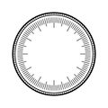 Mechanical clock face, bezel. Watch dial with minute and hour marks. Timer or stopwatch element. Blank measuring circle Royalty Free Stock Photo