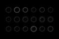 Mechanical clock faces with arabic numerals, bezel. Blank measuring circle scale. Timer or stopwatch. Vector illustration