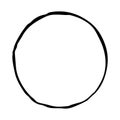 Circle. Sketch, hand drawing. Black outline on white background. Vector illustration Royalty Free Stock Photo