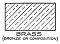 Mechanical Drawing Cross Hatching of Brass showing composition vintage engraving