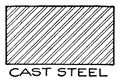 Mechanical Drawing of Cross Hatching Cast Steel sheet or plate vintage engraving