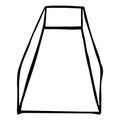 Frustum of pyramid. Sketch, hand drawing. Black outline on white background. Vector illustration Royalty Free Stock Photo