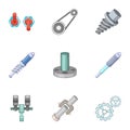 Mechanical and electrical parts icons set Royalty Free Stock Photo