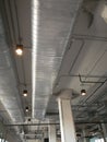 Mechanical and electrical work is laid prior to ceiling installation