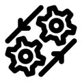 Mechanical, Engine, Gears Outline Icon Royalty Free Stock Photo