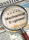 Mechanical Engineer Hiring Now. 3D. Royalty Free Stock Photo