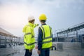 Mechanical engineer working install chilled water pipe system. Royalty Free Stock Photo